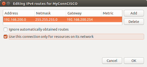CISCO VPN in Ubuntu