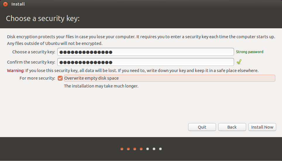 Ubuntu security key